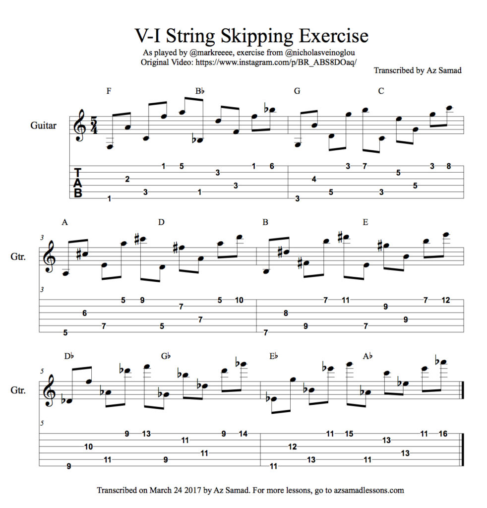 Nicholas Veinoglou Triadic String Skipping Exercise WEB